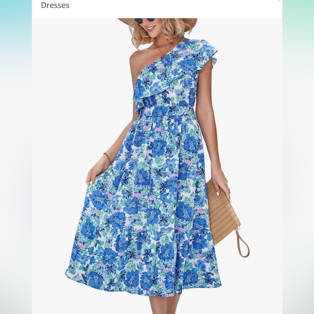 Amazon women’s floral off shoulder dress - small